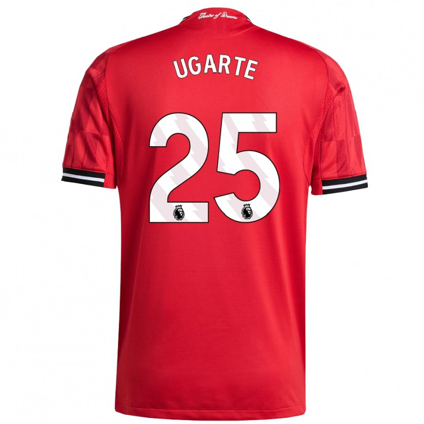 Danxen Kinderen Manuel Ugarte #25 Rood Zwart Wit Thuisshirt Thuistenue 2025/26 T-Shirt