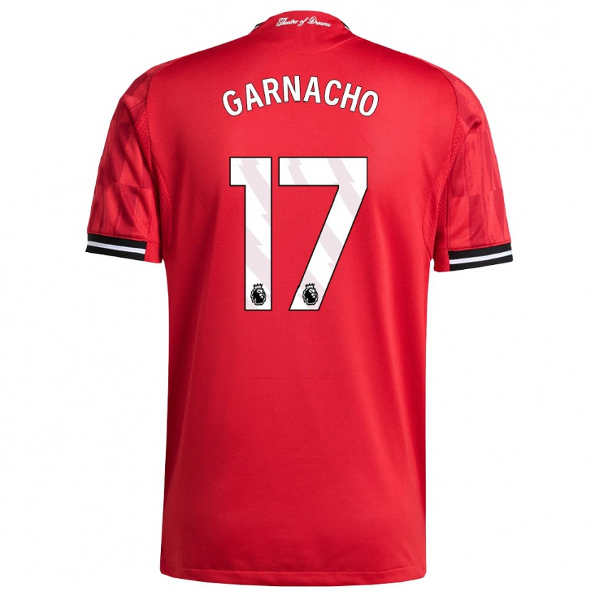 Danxen Kinderen Alejandro Garnacho #17 Rood Zwart Wit Thuisshirt Thuistenue 2025/26 T-Shirt