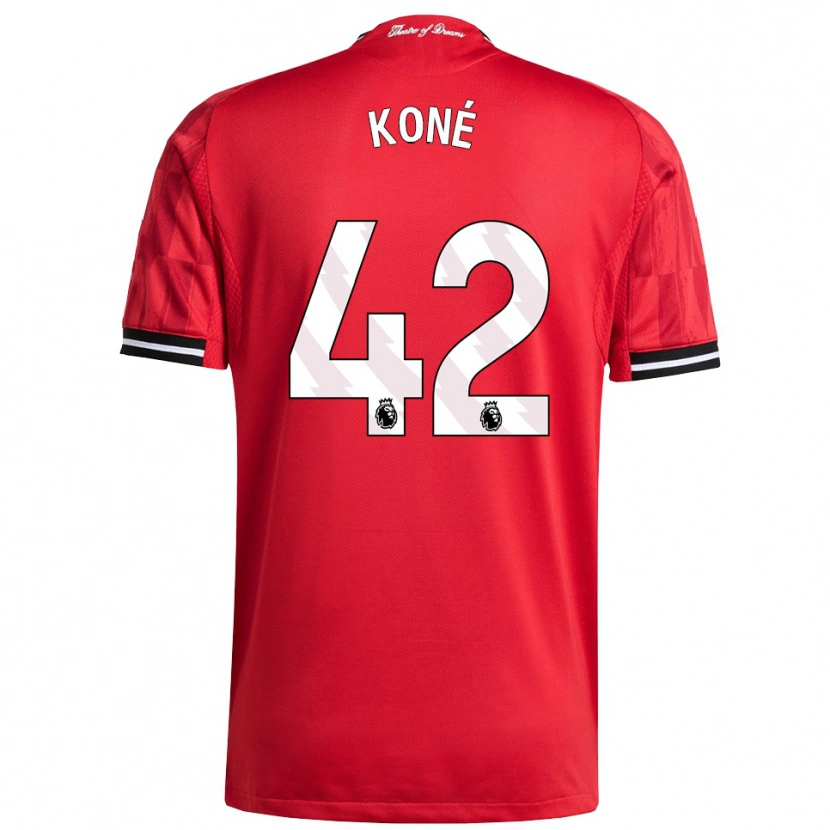 Danxen Kinderen Sékou Koné #42 Rood Zwart Wit Thuisshirt Thuistenue 2025/26 T-Shirt