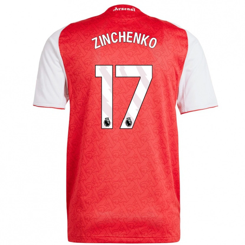 Danxen Kinderen Oleksandr Zinchenko #17 Rood Wit Thuisshirt Thuistenue 2025/26 T-Shirt