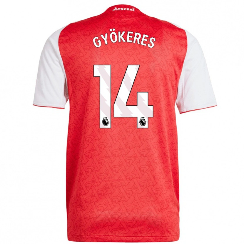 Danxen Kinderen Viktor Gyökeres #14 Rood Wit Thuisshirt Thuistenue 2025/26 T-Shirt