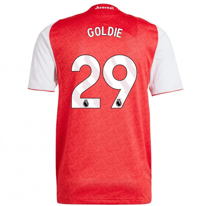 Danxen Kinderen Teyah Goldie #29 Rood Wit Thuisshirt Thuistenue 2025/26 T-Shirt
