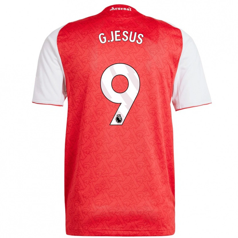 Danxen Kinderen Gabriel Jesus #9 Rood Wit Thuisshirt Thuistenue 2025/26 T-Shirt