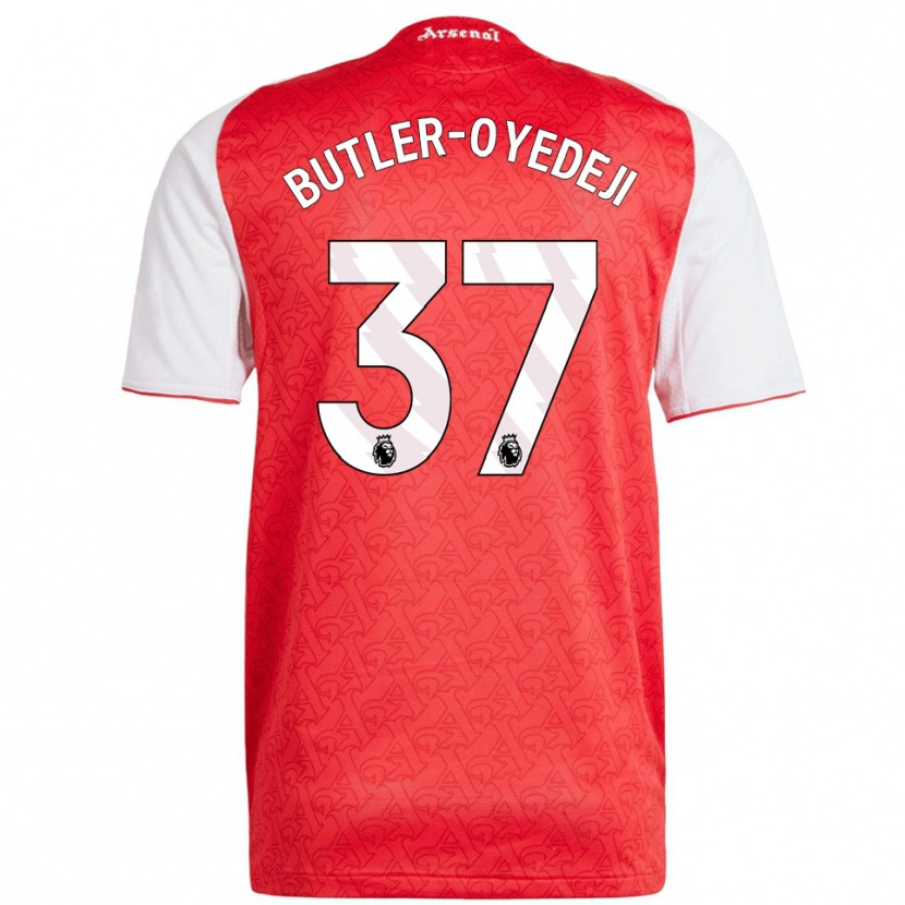 Danxen Kinderen Nathan Butler-Oyedeji #37 Rood Wit Thuisshirt Thuistenue 2025/26 T-Shirt