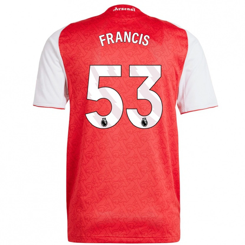 Danxen Kinderen Jack Henry Francis #53 Rood Wit Thuisshirt Thuistenue 2025/26 T-Shirt