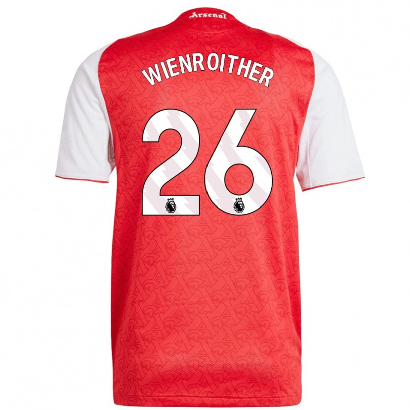 Danxen Kinderen Laura Wienroither #26 Rood Wit Thuisshirt Thuistenue 2025/26 T-Shirt