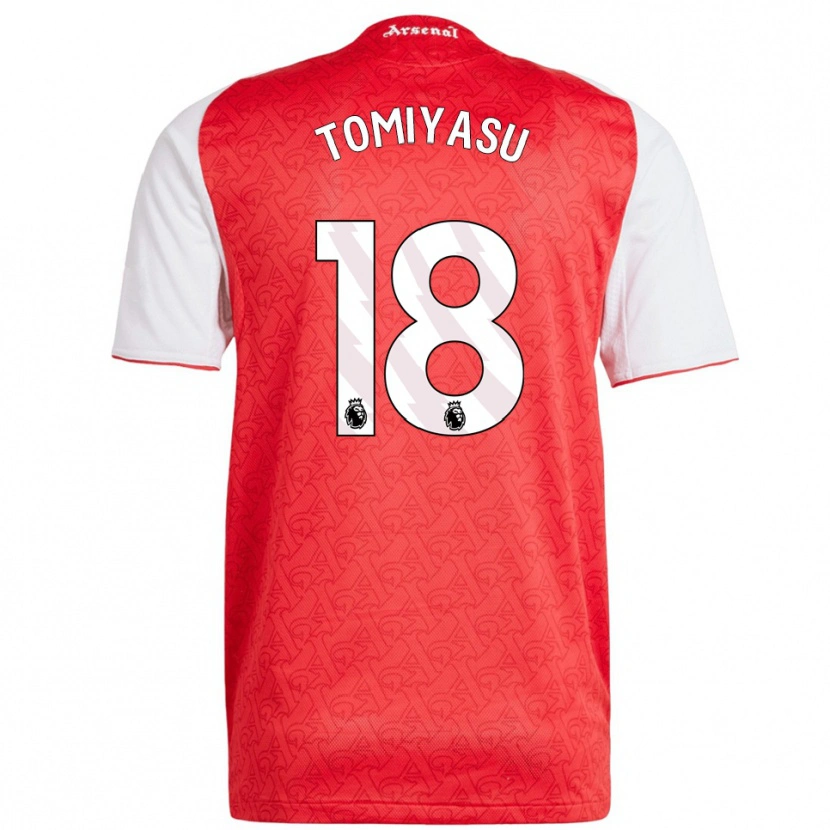 Danxen Kinderen Takehiro Tomiyasu #18 Rood Wit Thuisshirt Thuistenue 2025/26 T-Shirt