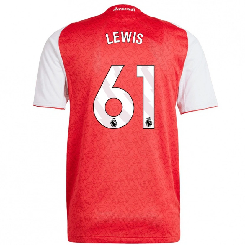 Danxen Kinderen George Lewis #61 Rood Wit Thuisshirt Thuistenue 2025/26 T-Shirt