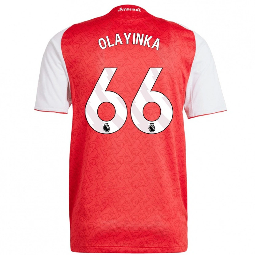 Danxen Kinderen James Olayinka #66 Rood Wit Thuisshirt Thuistenue 2025/26 T-Shirt
