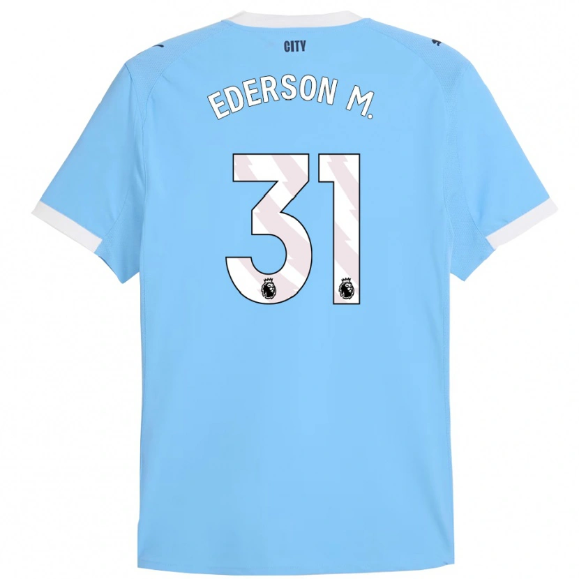 Danxen Kinderen Ederson #31 Hemelsblauw Wit Thuisshirt Thuistenue 2025/26 T-Shirt