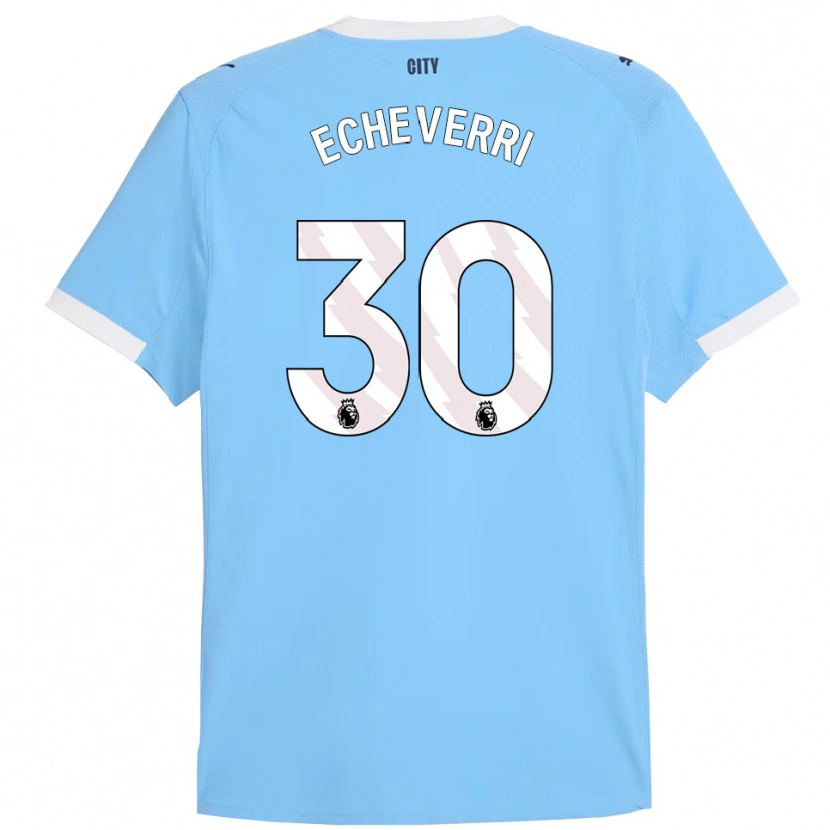 Danxen Kinderen Claudio Echeverri #30 Hemelsblauw Wit Thuisshirt Thuistenue 2025/26 T-Shirt