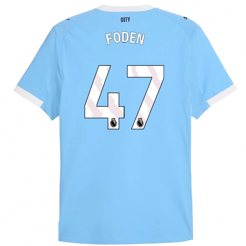 Danxen Kinderen Phil Foden #47 Hemelsblauw Wit Thuisshirt Thuistenue 2025/26 T-Shirt