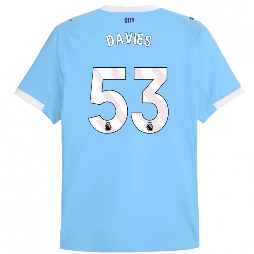 Danxen Kinderen Mayzee Davies #53 Hemelsblauw Wit Thuisshirt Thuistenue 2025/26 T-Shirt
