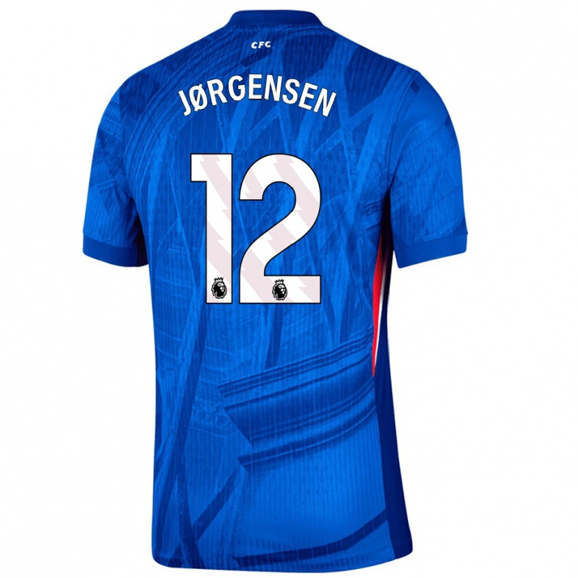 Danxen Kinderen Filip Jørgensen #12 Blauw Wit Thuisshirt Thuistenue 2025/26 T-Shirt