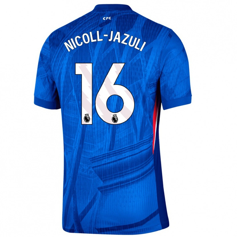 Danxen Kinderen Mahdi Nicoll-Jazuli #16 Blauw Wit Thuisshirt Thuistenue 2025/26 T-Shirt
