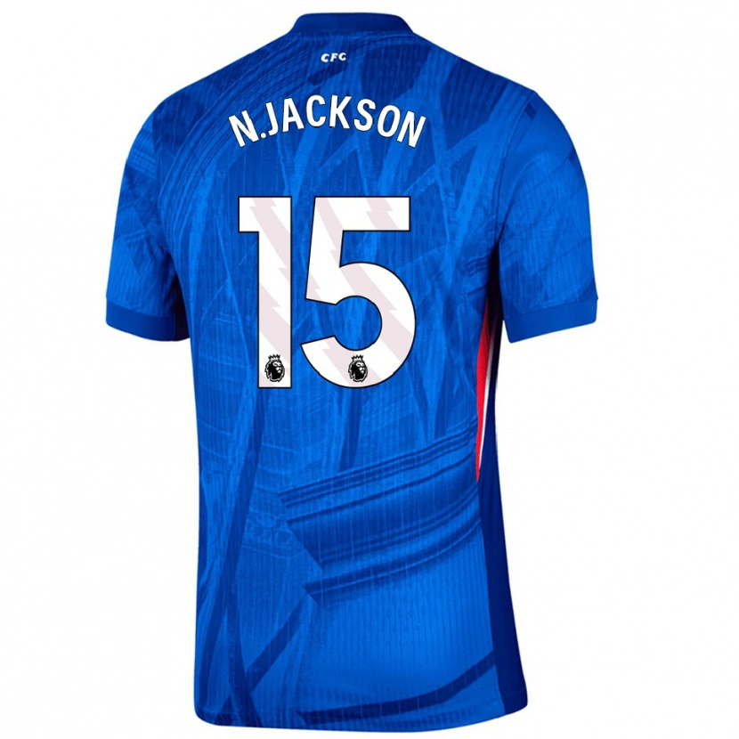 Danxen Kinderen Nicolas Jackson #15 Blauw Wit Thuisshirt Thuistenue 2025/26 T-Shirt
