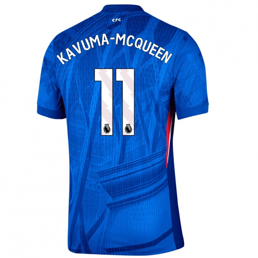 Danxen Kinderen Ryan Kavuma-Mcqueen #11 Blauw Wit Thuisshirt Thuistenue 2025/26 T-Shirt