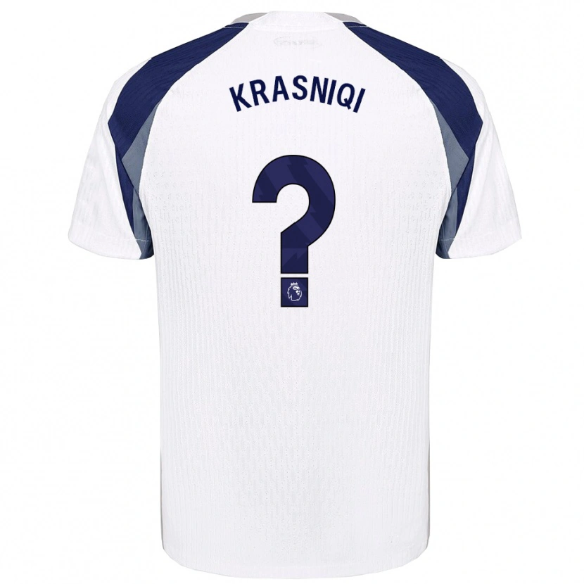 Danxen Kinderen Elliot Krasniqi #0 Wit Marineblauw Thuisshirt Thuistenue 2025/26 T-Shirt