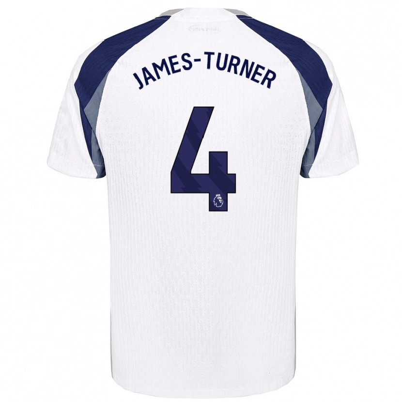 Danxen Kinderen Amy James-Turner #4 Wit Marineblauw Thuisshirt Thuistenue 2025/26 T-Shirt