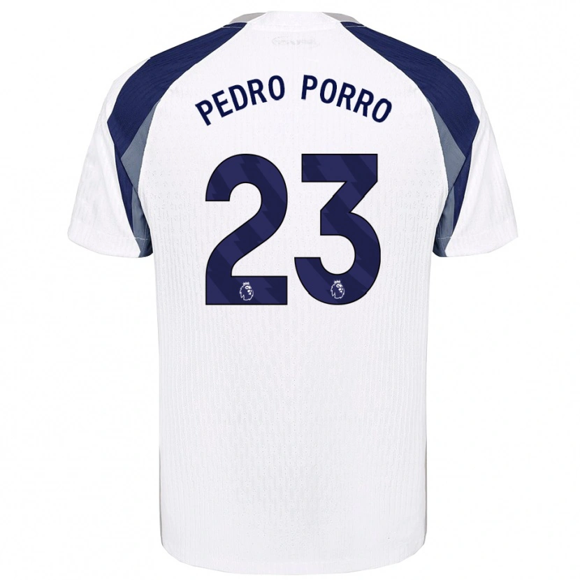 Danxen Kinderen Pedro Porro #23 Wit Marineblauw Thuisshirt Thuistenue 2025/26 T-Shirt
