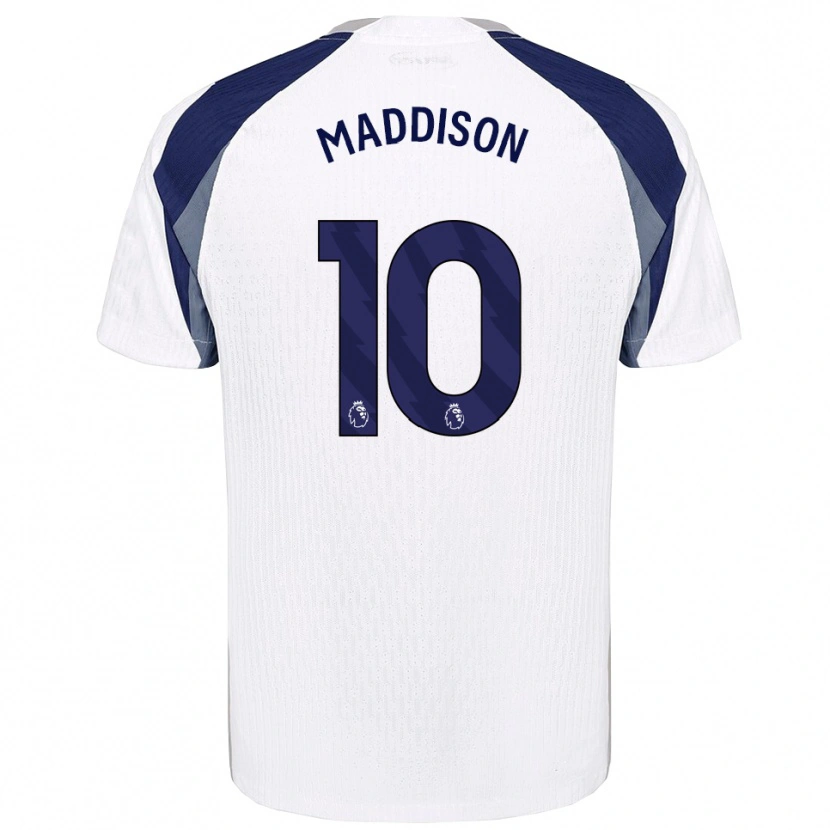Danxen Kinderen James Maddison #10 Wit Marineblauw Thuisshirt Thuistenue 2025/26 T-Shirt