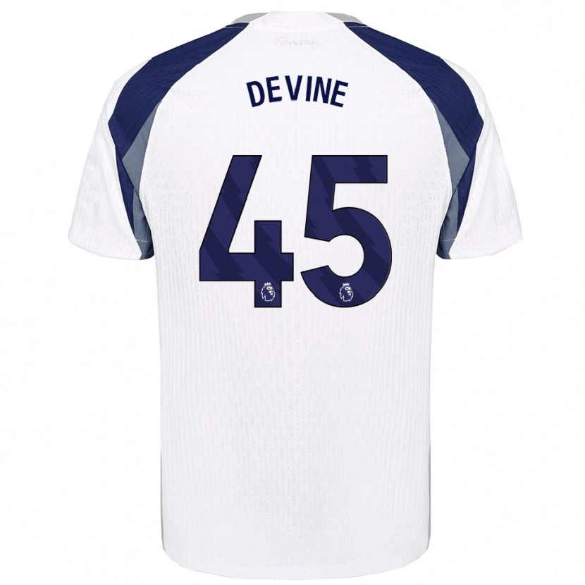 Danxen Kinderen Alfie Devine #45 Wit Marineblauw Thuisshirt Thuistenue 2025/26 T-Shirt