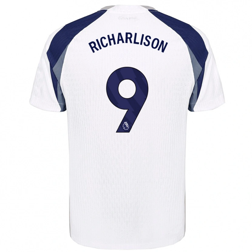 Danxen Kinderen Richarlison #9 Wit Marineblauw Thuisshirt Thuistenue 2025/26 T-Shirt