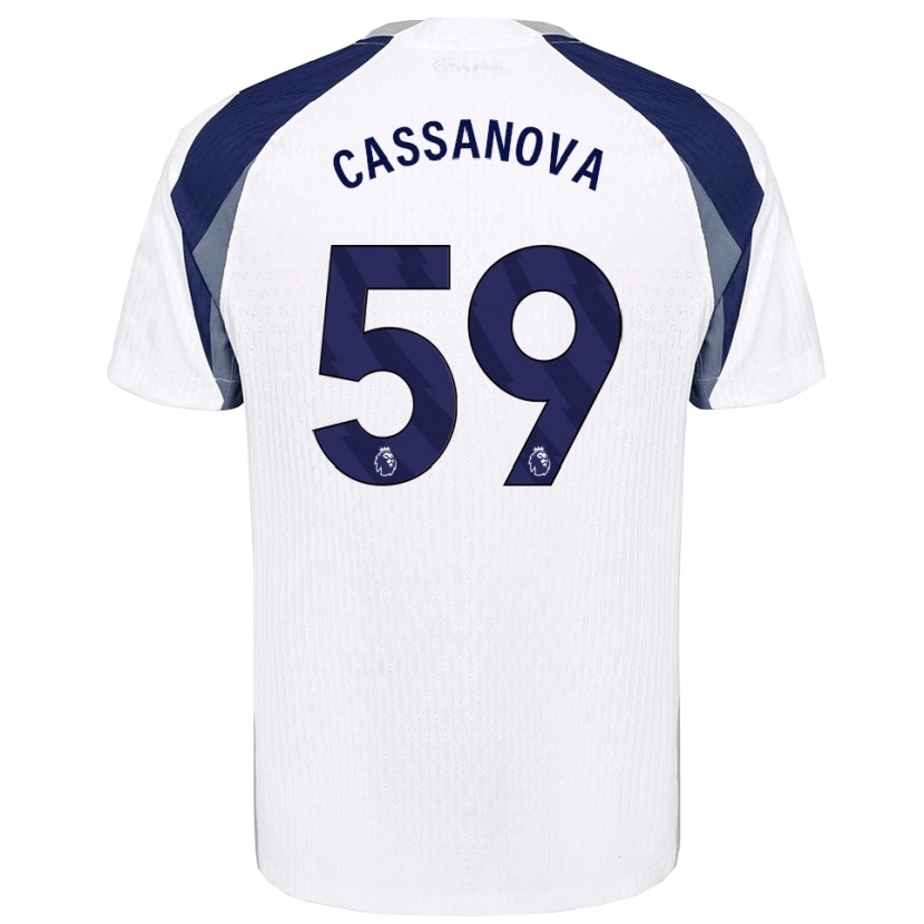 Danxen Kinderen Dante Cassanova #59 Wit Marineblauw Thuisshirt Thuistenue 2025/26 T-Shirt
