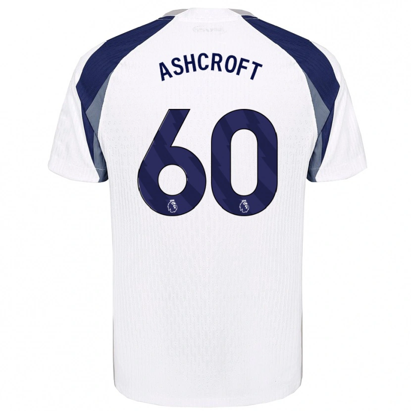 Danxen Kinderen Tyrell Ashcroft #60 Wit Marineblauw Thuisshirt Thuistenue 2025/26 T-Shirt