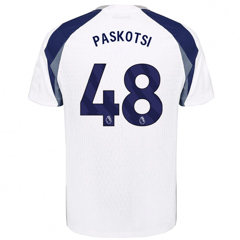 Danxen Kinderen Maksim Paskotsi #48 Wit Marineblauw Thuisshirt Thuistenue 2025/26 T-Shirt