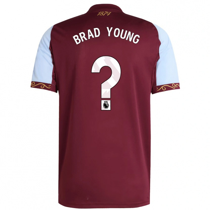 Danxen Kinderen Brad Young #0 Bourgondisch Hemelsblauw Thuisshirt Thuistenue 2025/26 T-Shirt