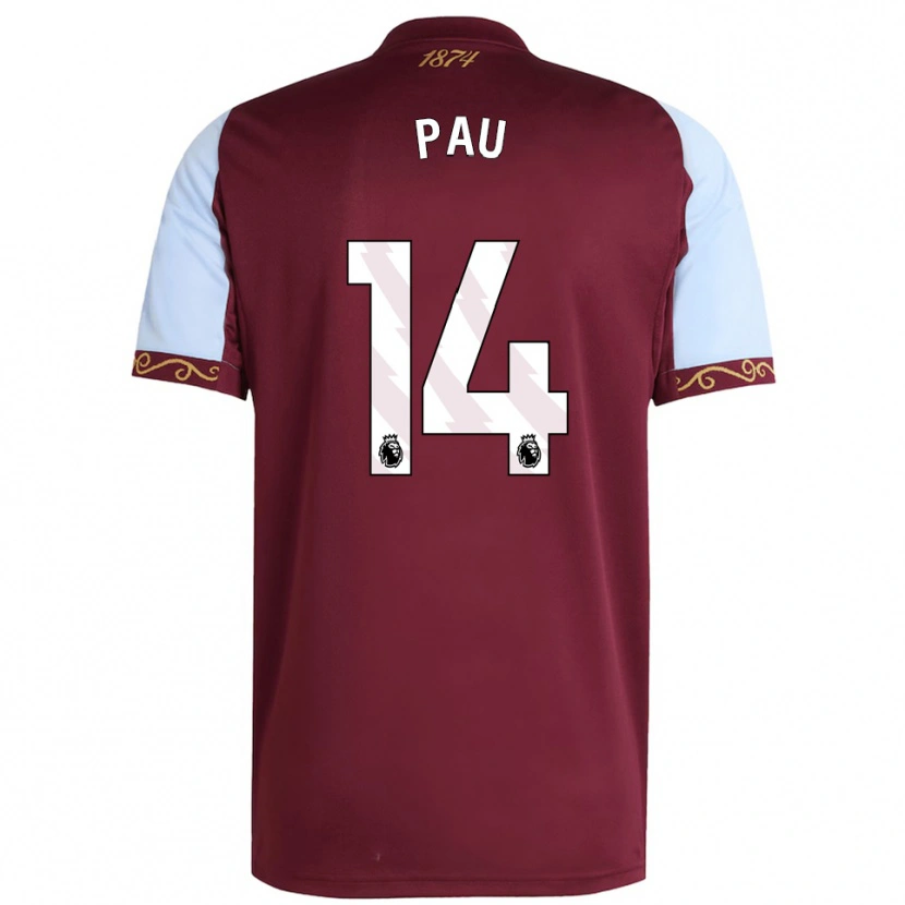 Danxen Kinderen Pau Torres #14 Bourgondisch Hemelsblauw Thuisshirt Thuistenue 2025/26 T-Shirt