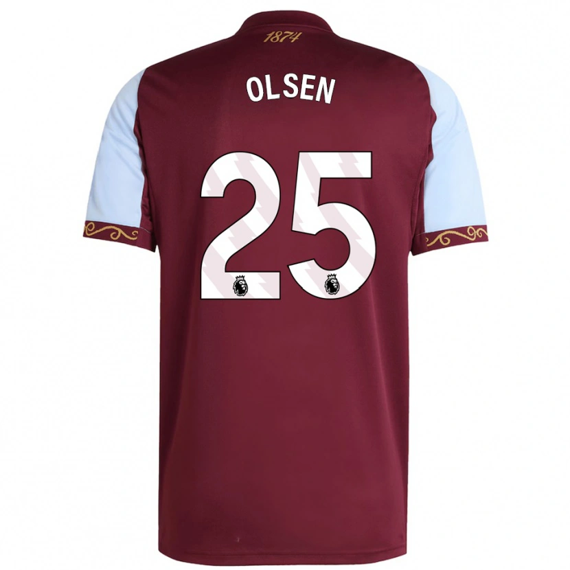 Danxen Kinderen Robin Olsen #25 Bourgondisch Hemelsblauw Thuisshirt Thuistenue 2025/26 T-Shirt