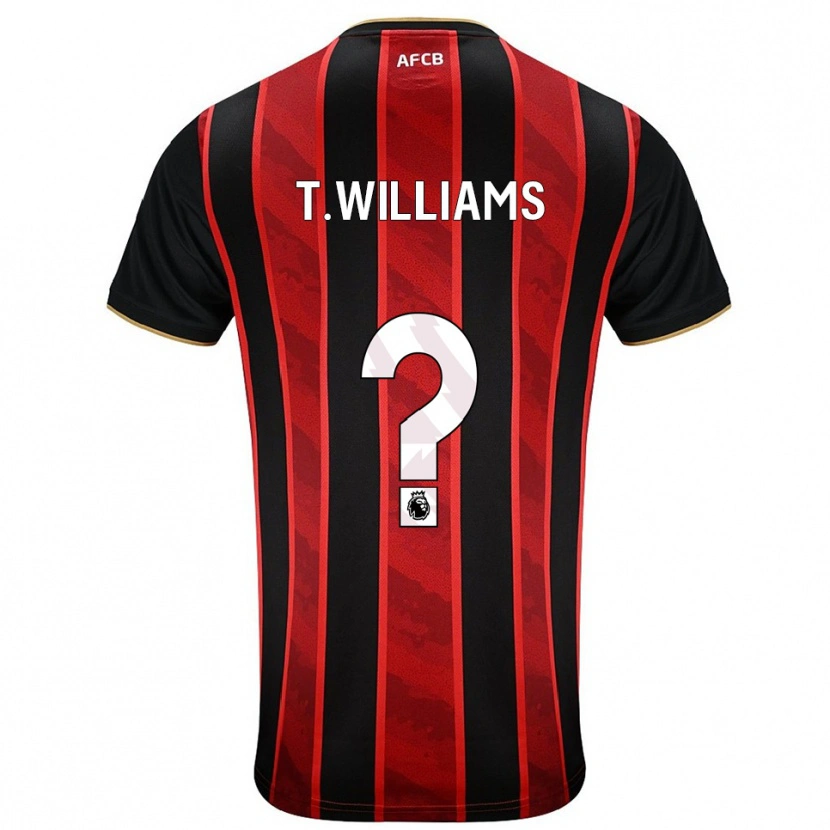 Danxen Kinderen Toure Williams #0 Rood Zwart Thuisshirt Thuistenue 2025/26 T-Shirt