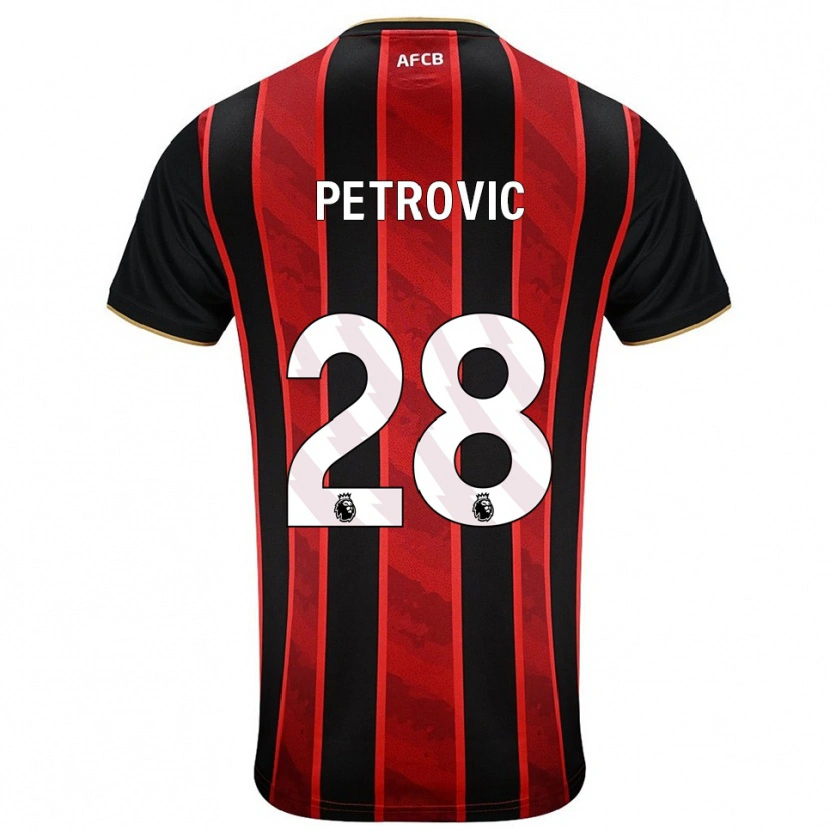 Danxen Kinderen Djordje Petrovic #28 Rood Zwart Thuisshirt Thuistenue 2025/26 T-Shirt