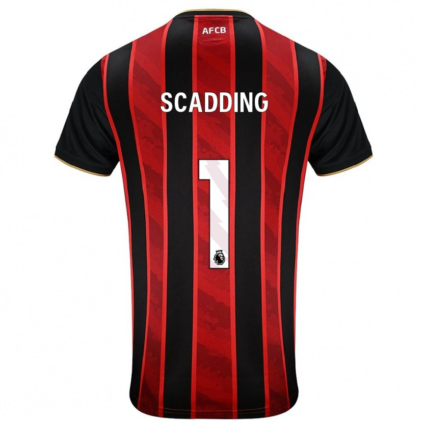 Danxen Kinderen Katie Scadding #1 Rood Zwart Thuisshirt Thuistenue 2025/26 T-Shirt