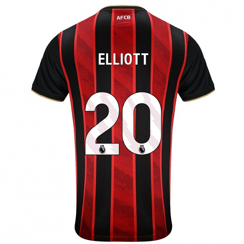 Danxen Kinderen Kaitlyn Elliott #20 Rood Zwart Thuisshirt Thuistenue 2025/26 T-Shirt