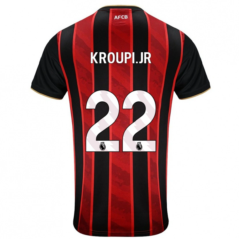 Danxen Kinderen Eli Junior Kroupi #22 Rood Zwart Thuisshirt Thuistenue 2025/26 T-Shirt