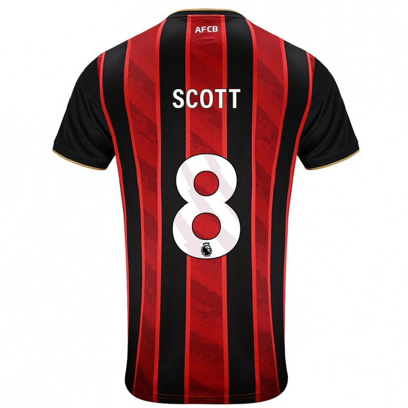 Danxen Kinderen Alex Scott #8 Rood Zwart Thuisshirt Thuistenue 2025/26 T-Shirt