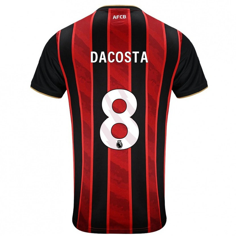 Danxen Kinderen Malcom Dacosta #8 Rood Zwart Thuisshirt Thuistenue 2025/26 T-Shirt