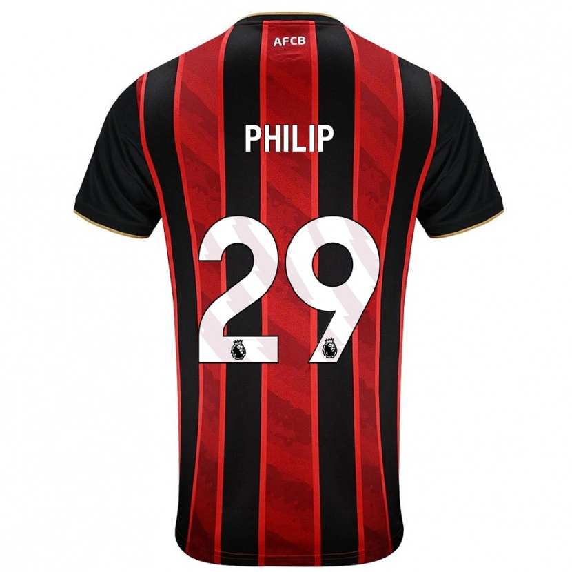 Danxen Kinderen Philip Billing #29 Rood Zwart Thuisshirt Thuistenue 2025/26 T-Shirt