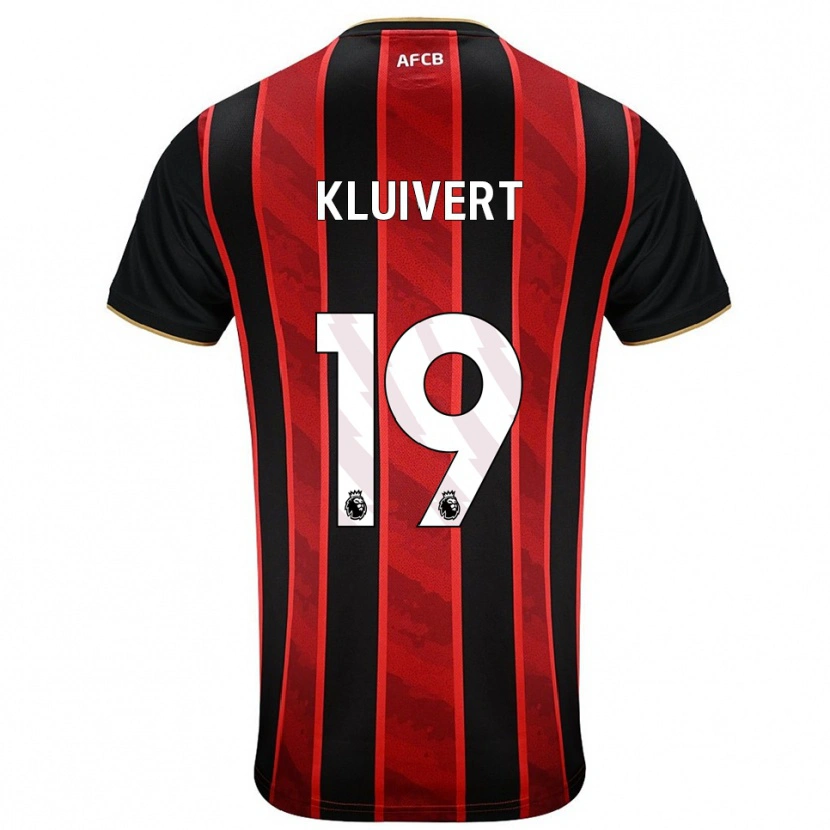 Danxen Kinderen Justin Kluivert #19 Rood Zwart Thuisshirt Thuistenue 2025/26 T-Shirt