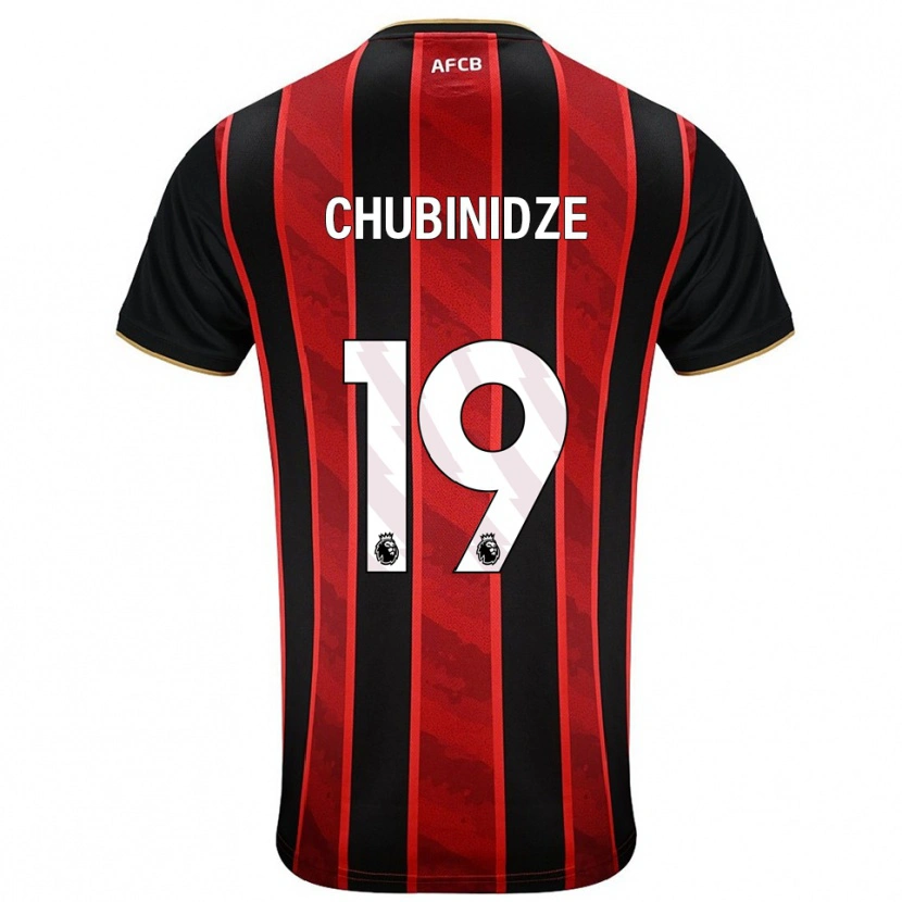Danxen Kinderen George Chubinidze #19 Rood Zwart Thuisshirt Thuistenue 2025/26 T-Shirt