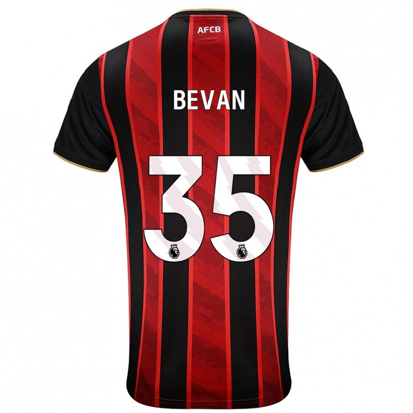 Danxen Kinderen Owen Bevan #35 Rood Zwart Thuisshirt Thuistenue 2025/26 T-Shirt