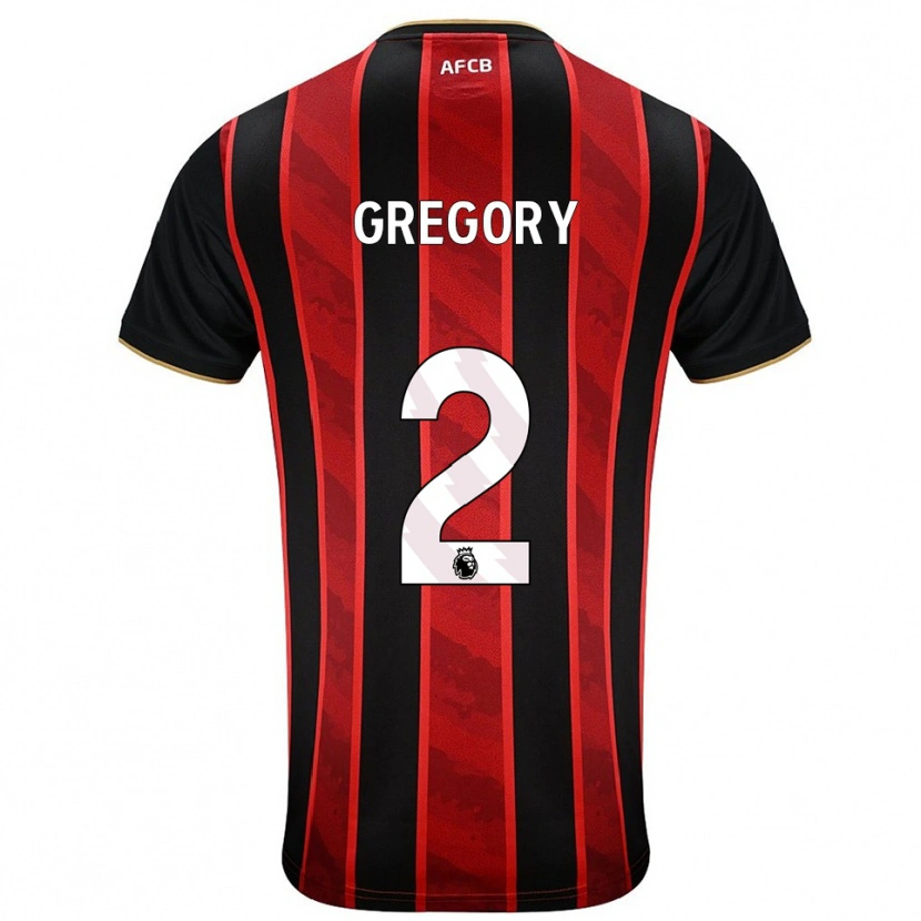 Danxen Kinderen Karlos Gregory #2 Rood Zwart Thuisshirt Thuistenue 2025/26 T-Shirt