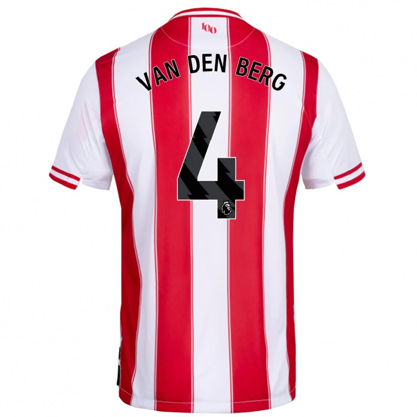 Danxen Kinderen Sepp Van Den Berg #4 Rood Wit Thuisshirt Thuistenue 2025/26 T-Shirt