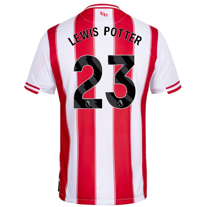 Danxen Kinderen Keane Lewis-Potter #23 Rood Wit Thuisshirt Thuistenue 2025/26 T-Shirt