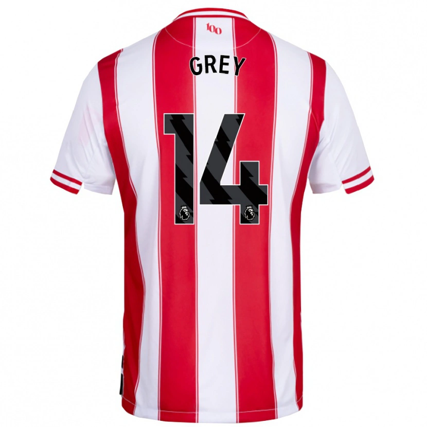 Danxen Kinderen Andre Grey #14 Rood Wit Thuisshirt Thuistenue 2025/26 T-Shirt