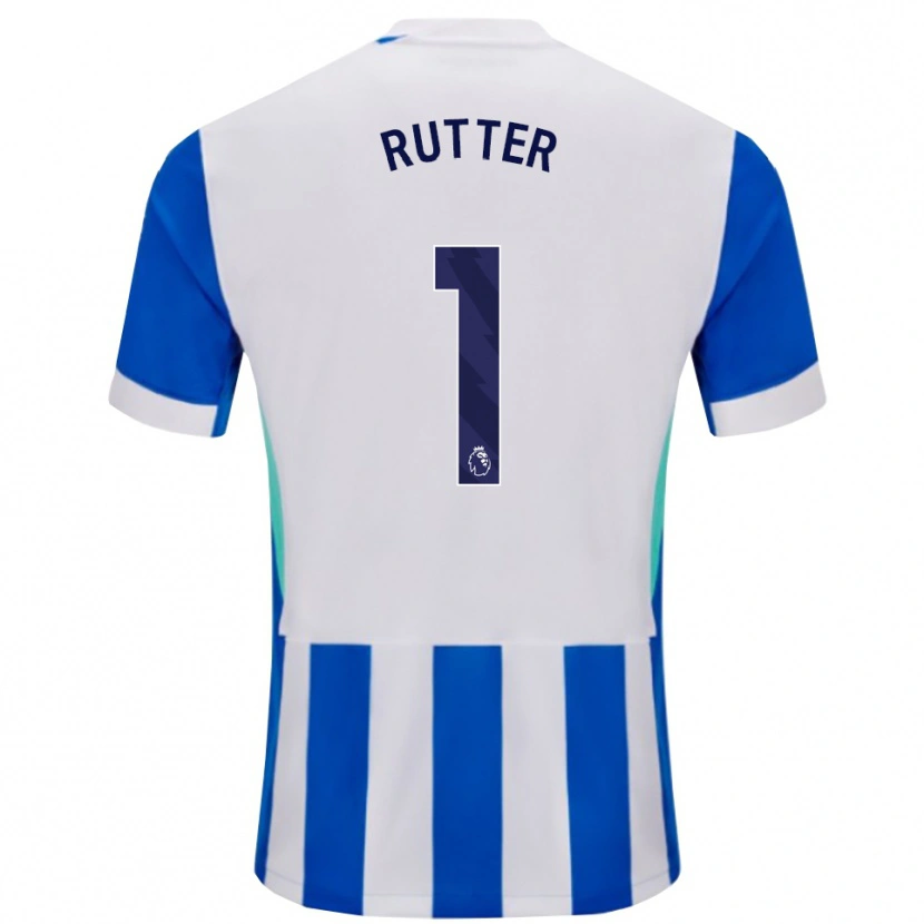 Danxen Kinderen William Rutter #1 Blauw Wit Thuisshirt Thuistenue 2025/26 T-Shirt