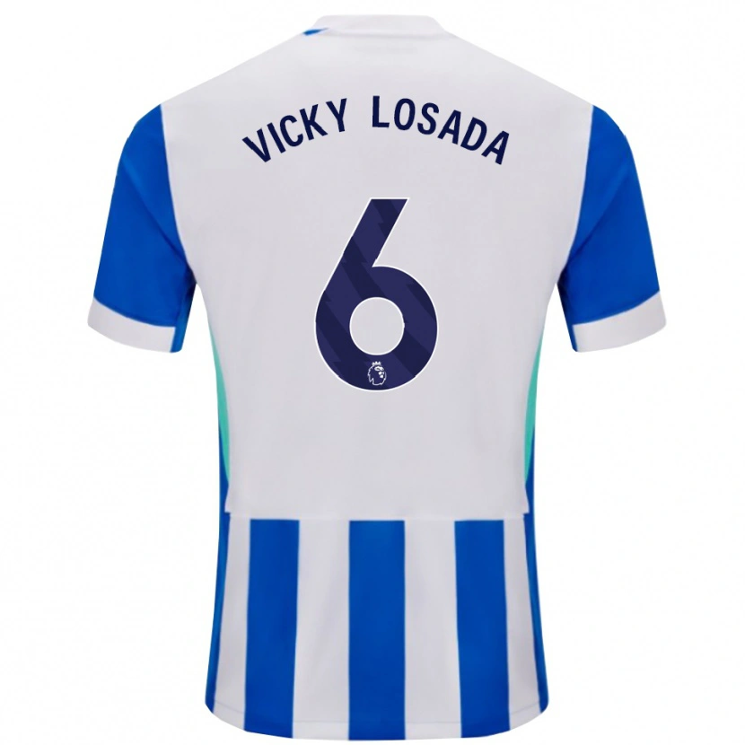 Danxen Kinderen María Victoria Losada Gómez #6 Blauw Wit Thuisshirt Thuistenue 2025/26 T-Shirt